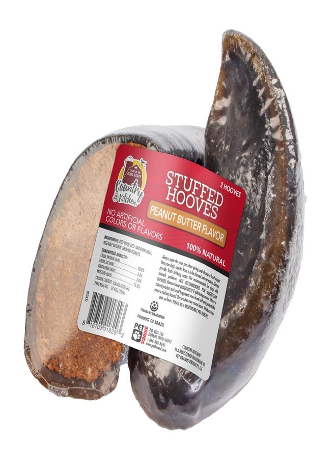Country Kitchen Stuffed Beef Hoof Peanut Butter Flavor Dog Treat, 100% Natural, Long Lasting, 2 Pack - Image 1